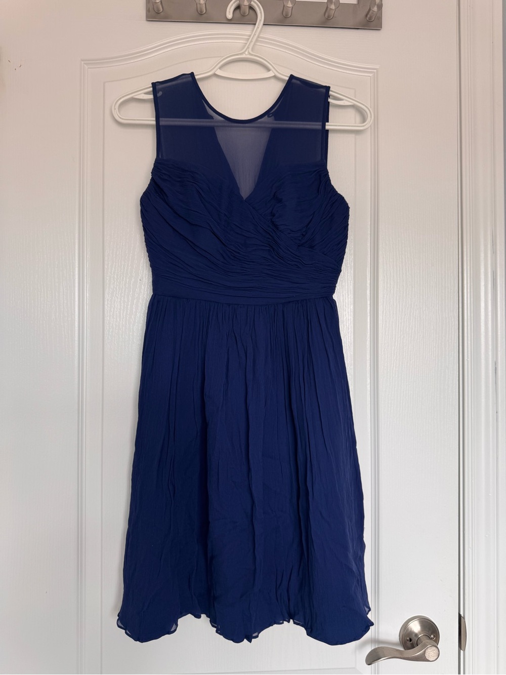 J. Crew Navy Sleeveless Chiffon Midi Dress